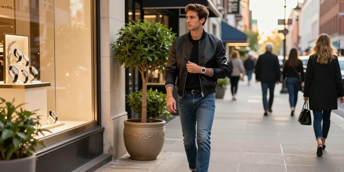 Stylish individual showcasing luxury clone watches in vibrant city setting, exuding elegance and urban sophistication.