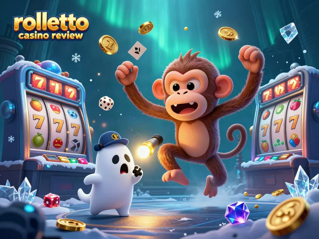 Experience rolletto casino review showcasing a lively haunted casino with playful characters and spinning slots.