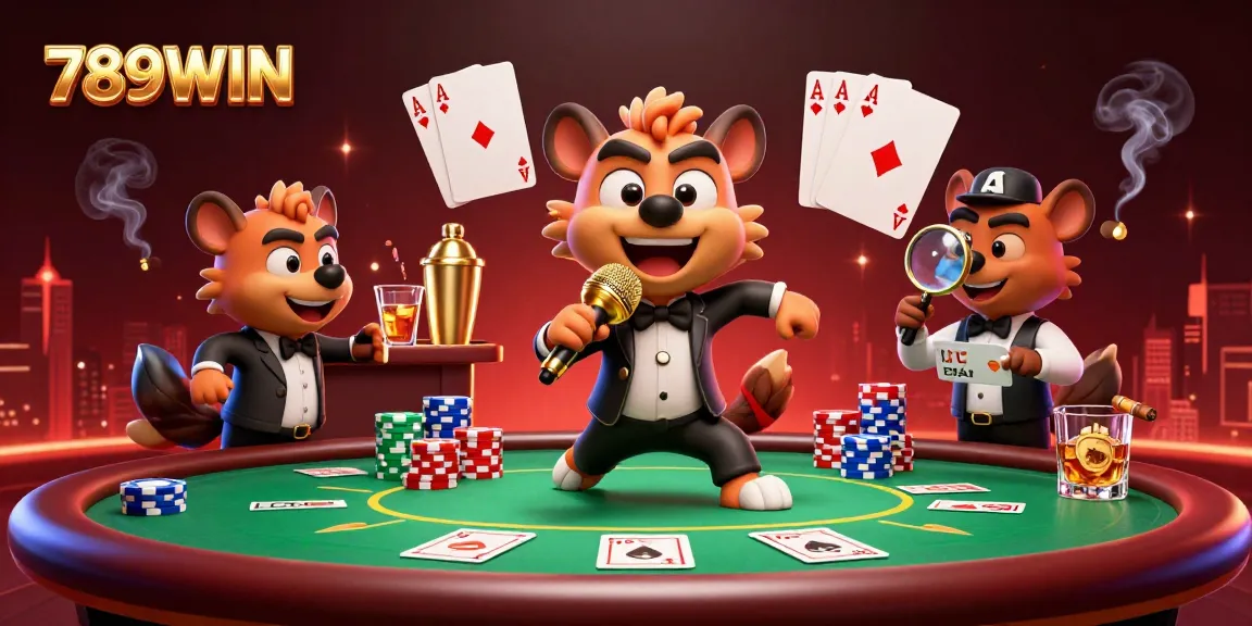 Engage with 789WIN as hyenas run a lively casino scene with comedy and gaming excitement.