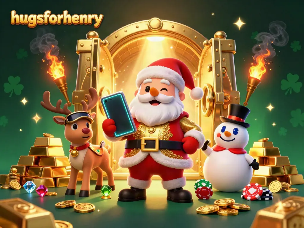 Join hugsforhenry in a thrilling jackpot adventure with Santa, reindeer, and snowman at the casino!