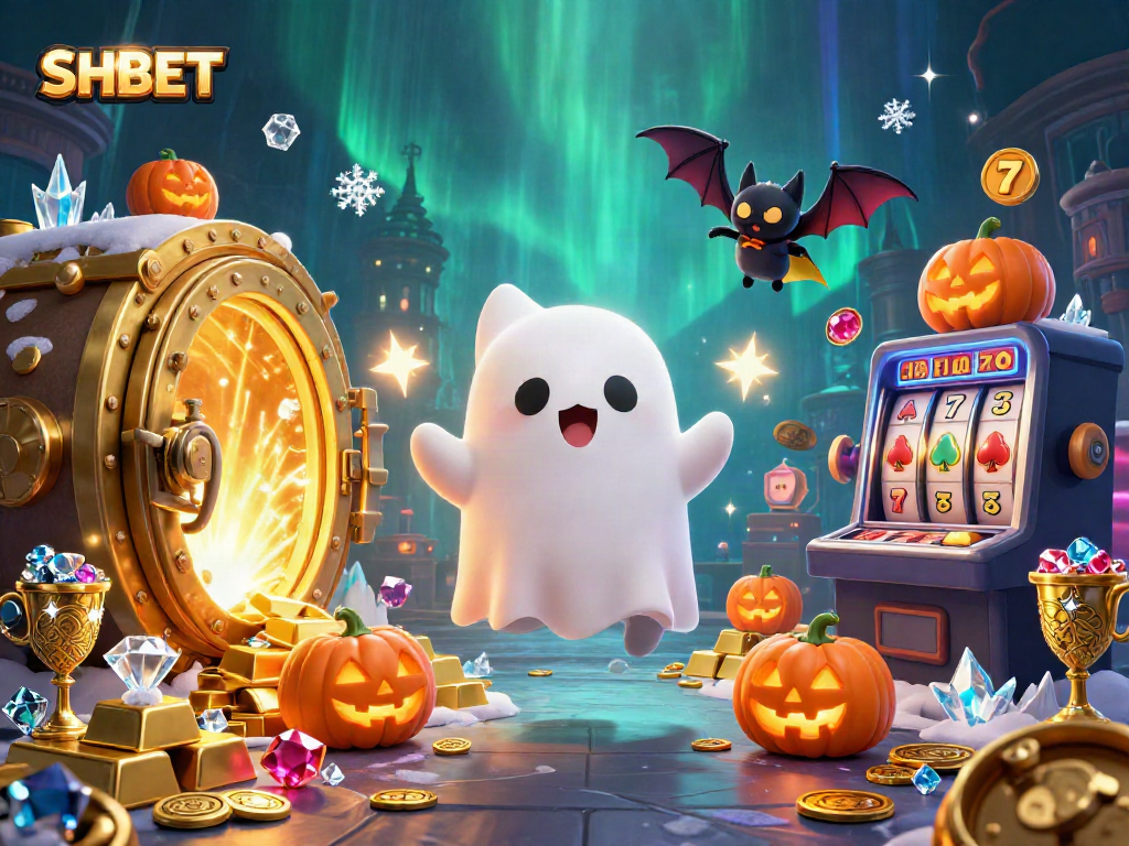 Win big with SHBET at a magical casino featuring a ghost cat and treasure!