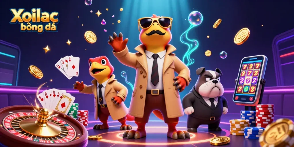 Engage in thrilling gameplay with Xoilac bóng đá, where raptors stealthily enter a VIP casino lounge.